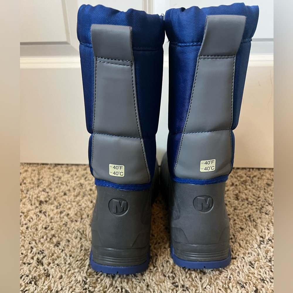 Merrell Kids Blue and Gray Waterproof Snow Boots - Picture 4 of 8